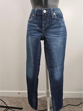 True Religion Women's Size 29 Skinny Jeans Blue Denim Made in USA